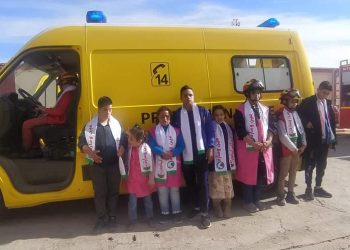 فوج ذوي اعاقة في زيارة وحدة الحماية المدنية